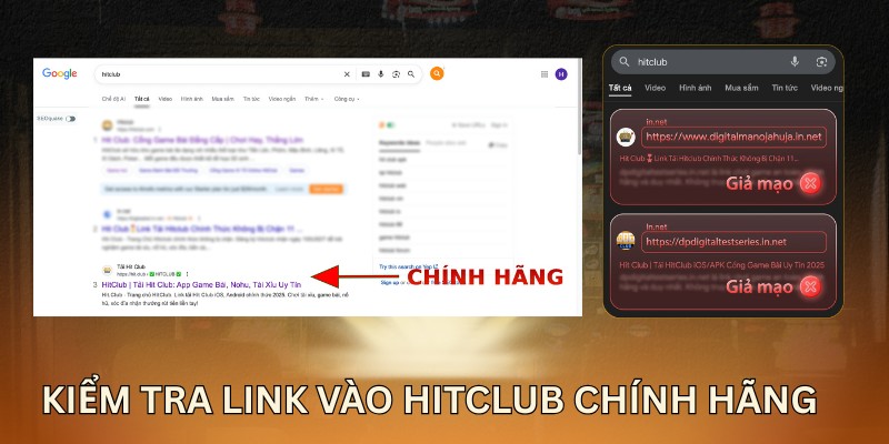 HITCLUB Phân Biệt Thật Giả Chính Xác Giúp Tránh Trang Lừa Đảo 2 Hướng dẫn truy cập đúng domain HITCLUB an toàn