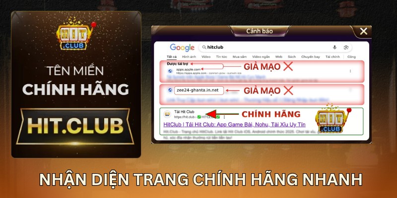 HITCLUB Phân Biệt Thật Giả Chính Xác Giúp Tránh Trang Lừa Đảo 3 Cách quan sát giao diện để xác định web chính chủ